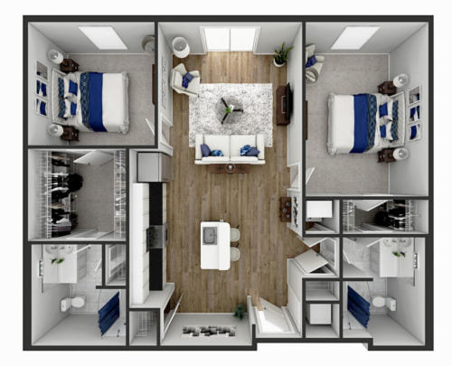 2 Bedroom 1075 Sq.Ft.